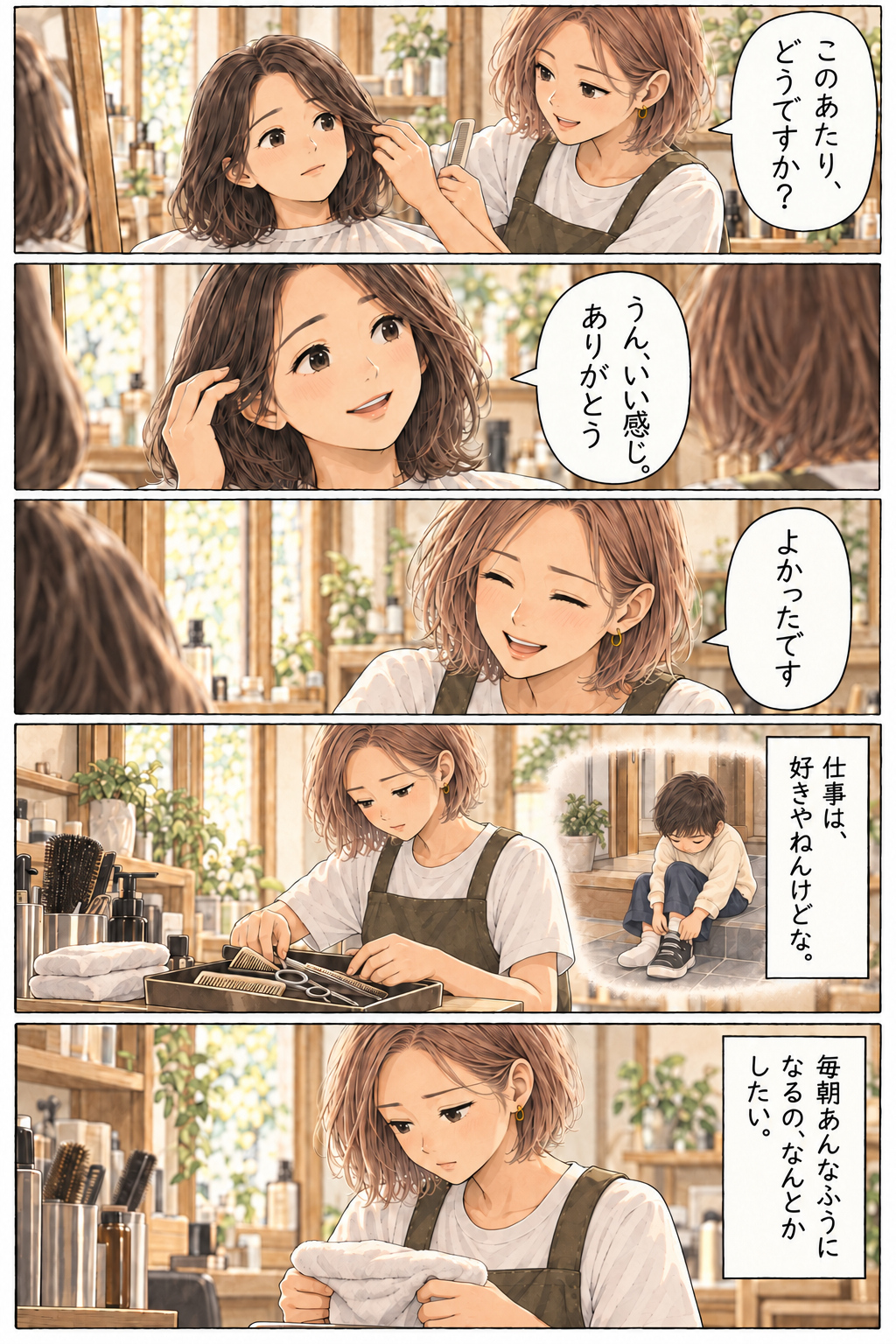 2ページ目：お客様とのやり取りと家族への思い